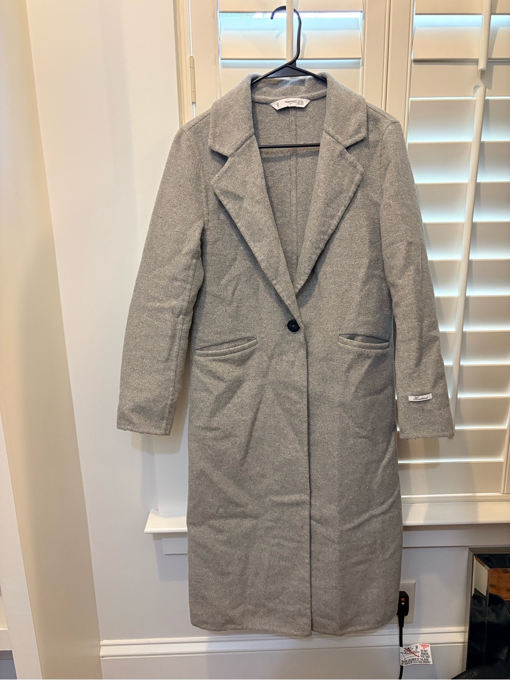 Wool-Blend Long Gray Women's Coat